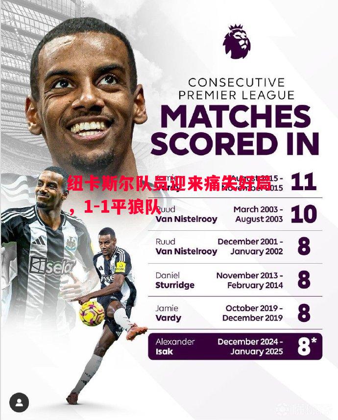 纽卡斯尔队员迎来痛失好局,1-1平狼队 纽卡斯尔队员迎来痛失好局,1-1平狼队